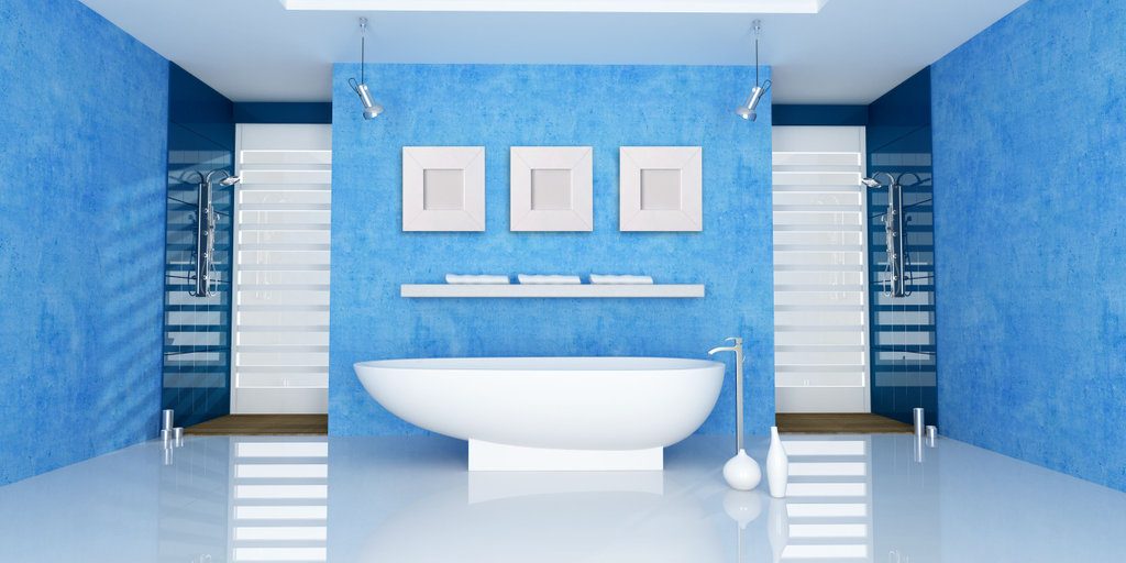 blue bathroom